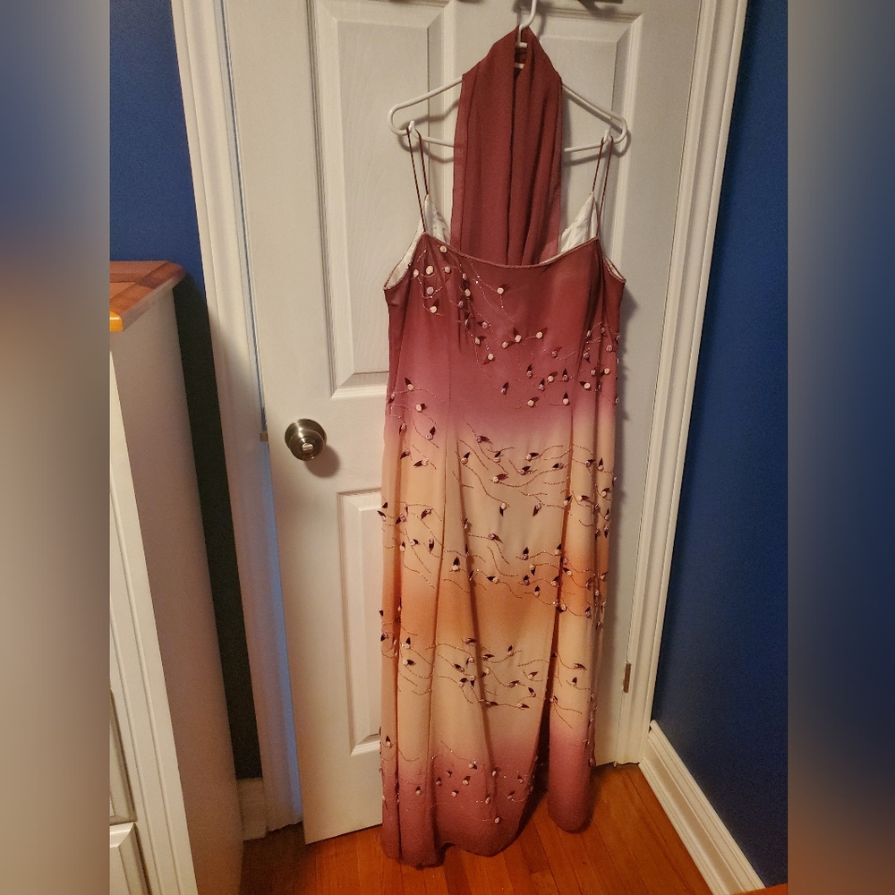 FLOWERLY PURPLE PEACHY DRESS